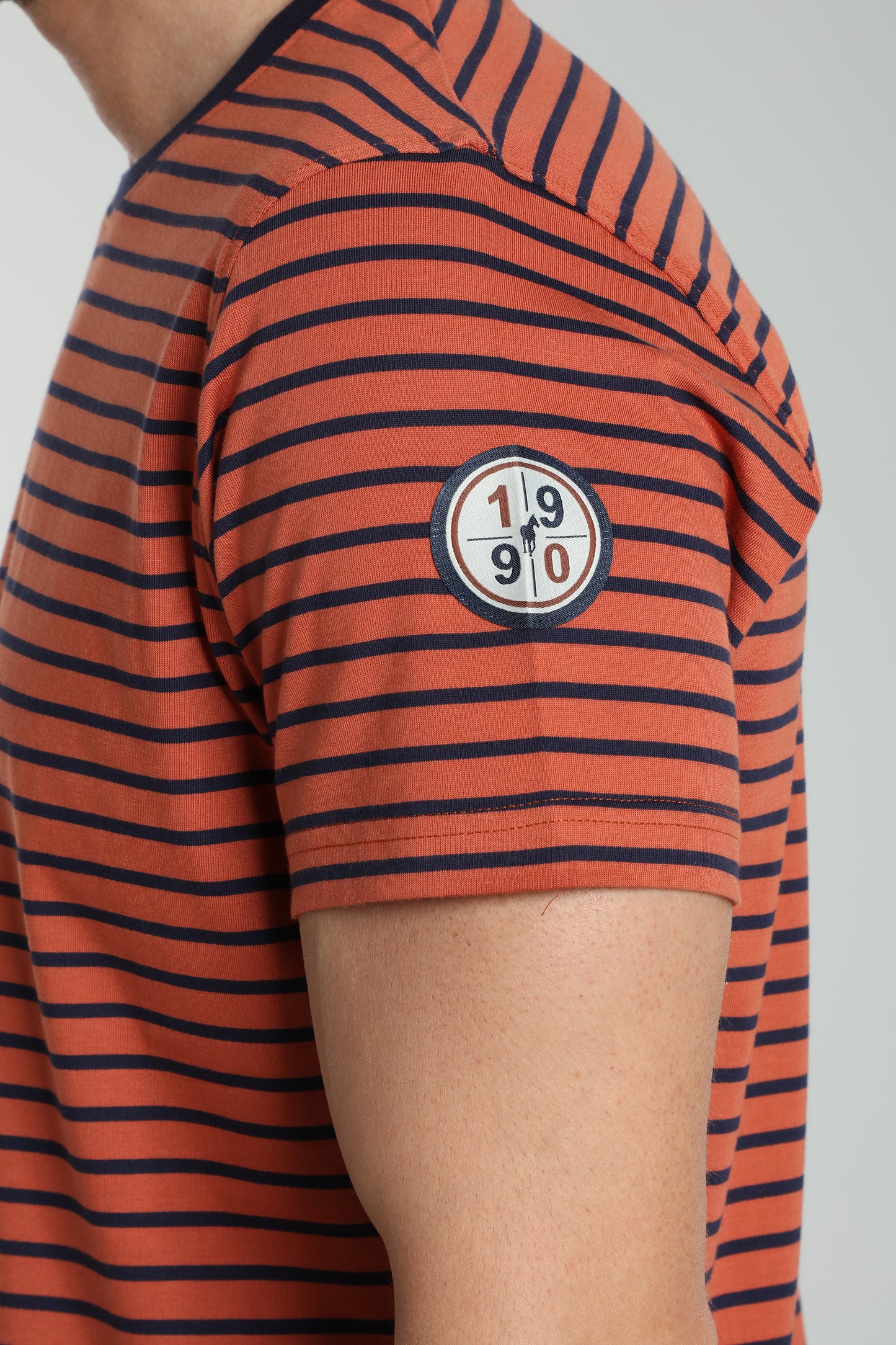 T-shirt manches courtes STRIPES brique
