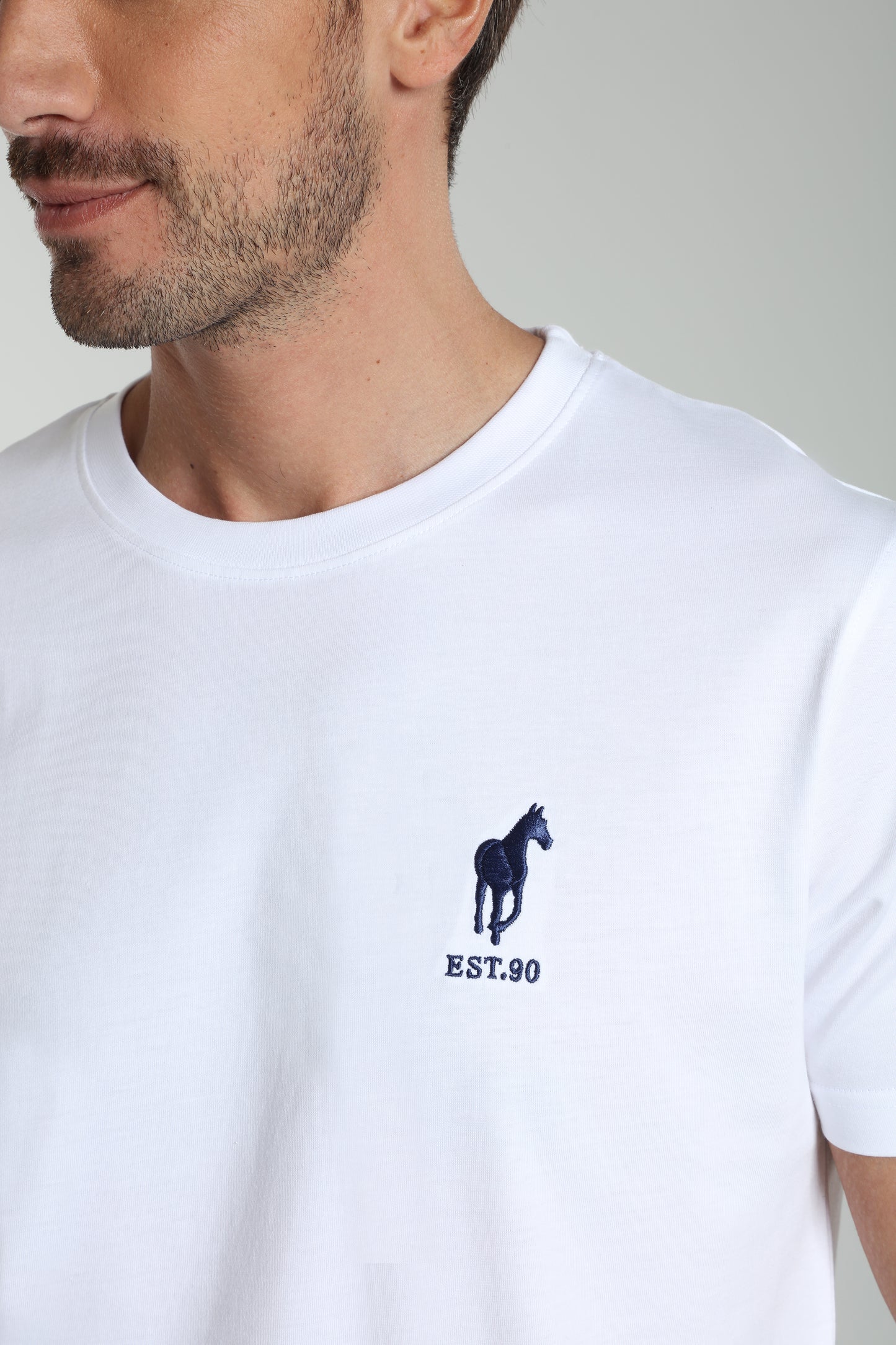 T-shirt manches courtes HORSE EST.90 blanc