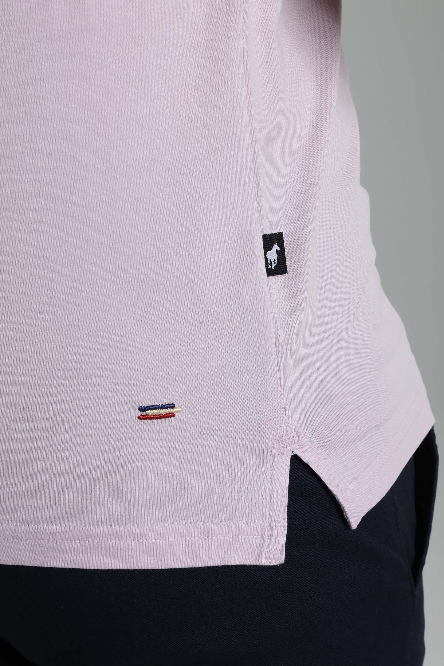 T-shirt manches courtes POCK lilas blanc