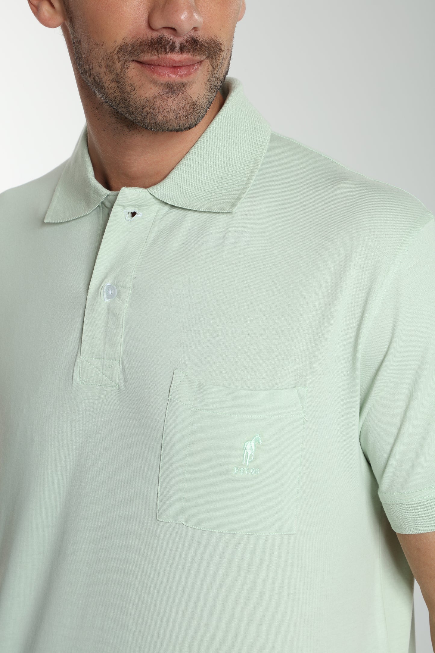 Polo manches courtes PJEY céladon