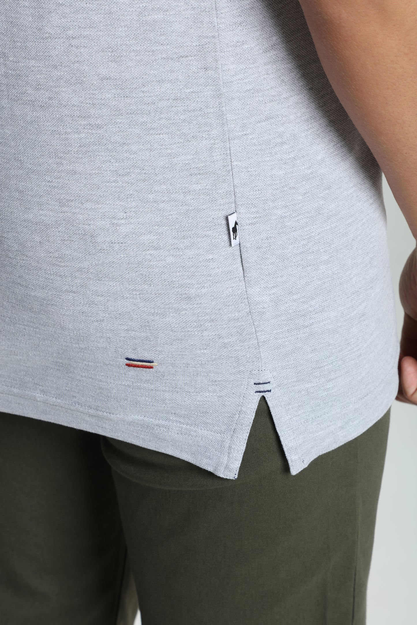 Polo manches courtes PAUL gris chiné