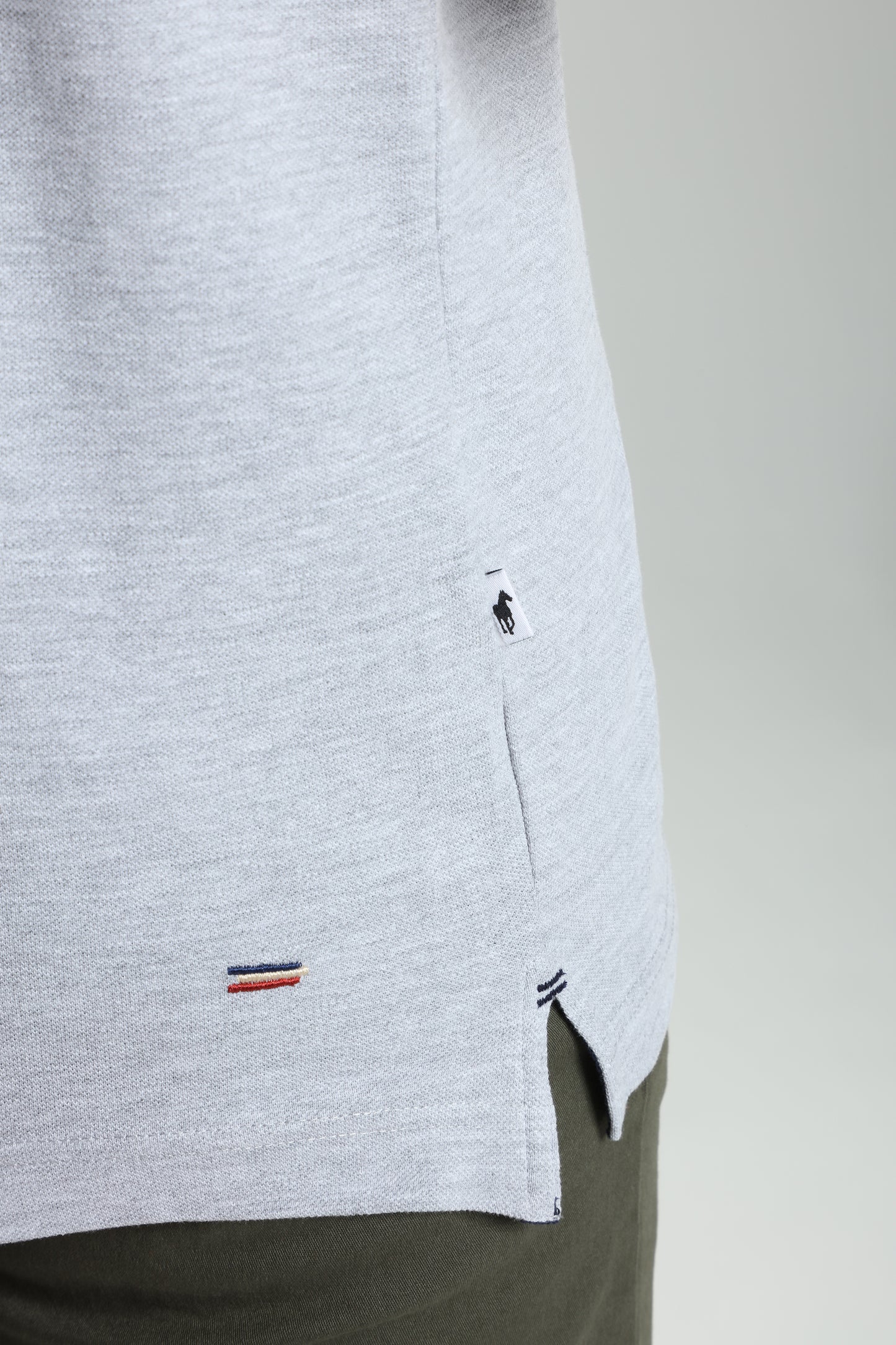 Polo manches courtes PING gris chiné
