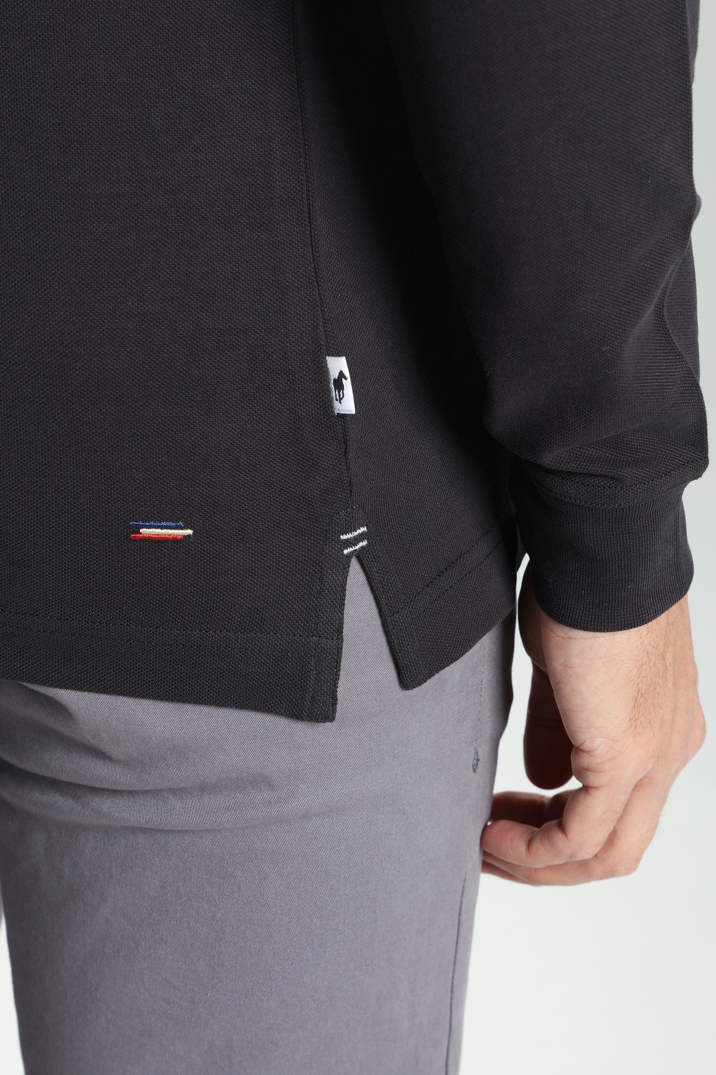 Polo manches longues PERY noir