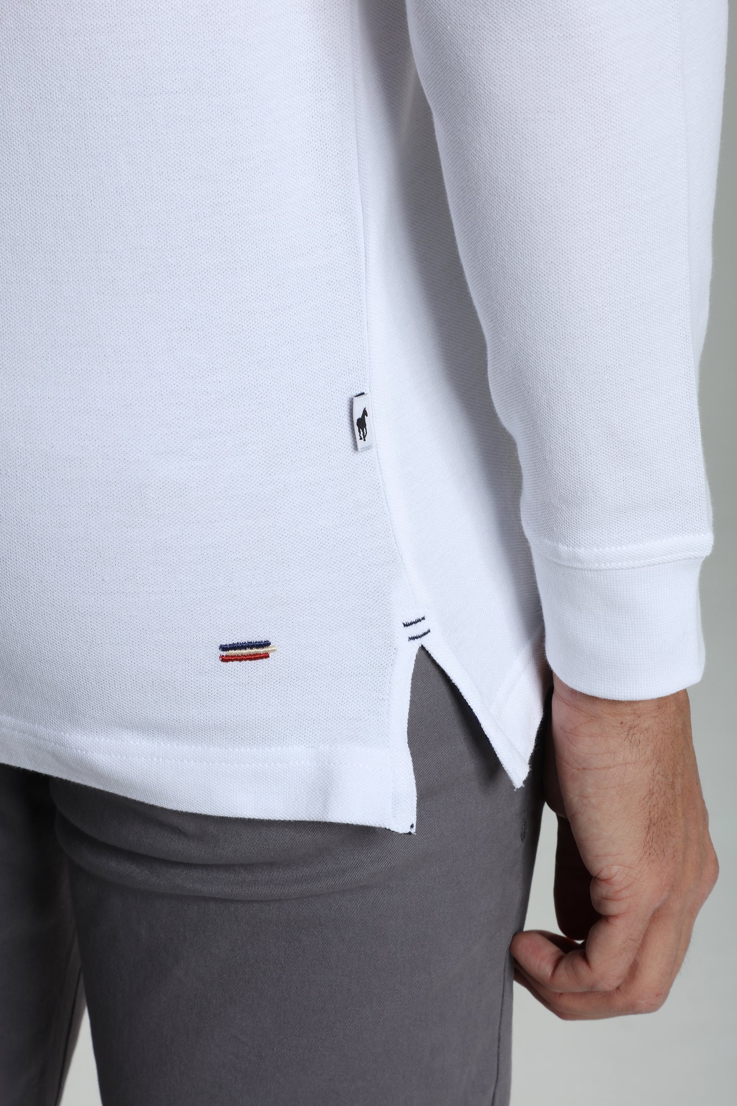 Polo manches longues PERY blanc