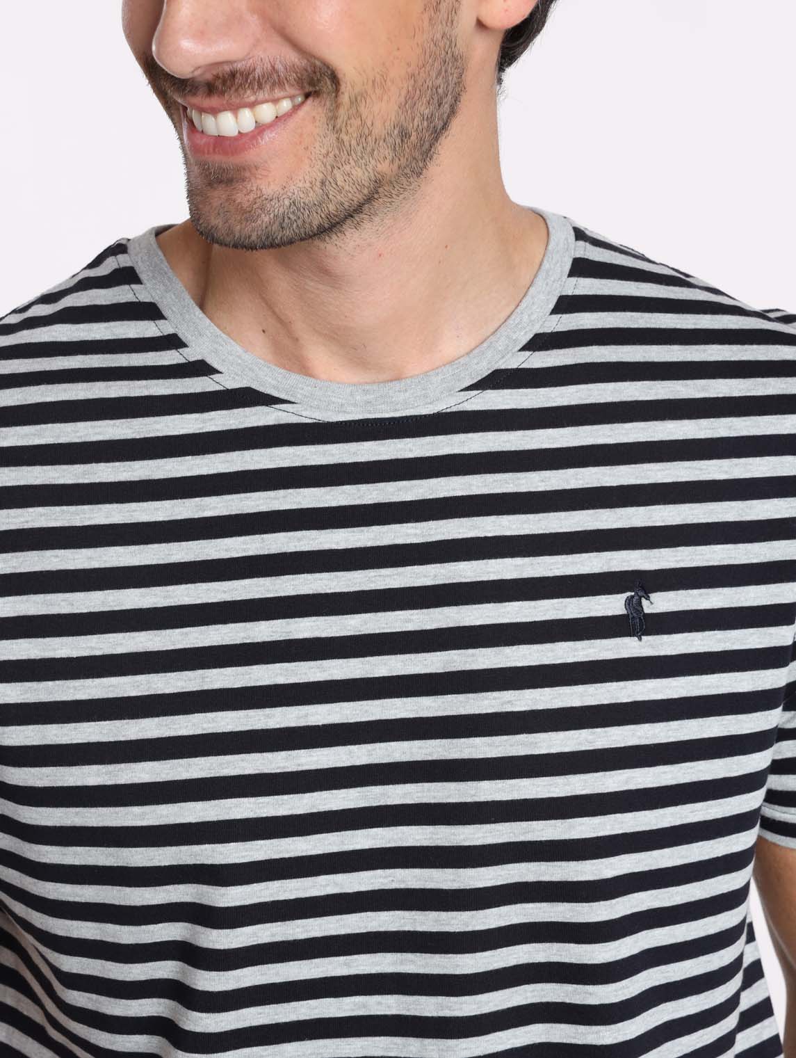 T-Shirt TAIPEI Marine/Gris Chine