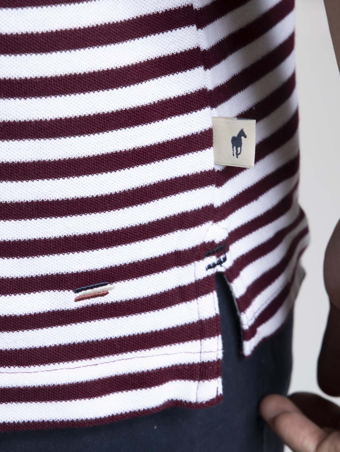 Polo OSAKA Bordeaux/Blanc