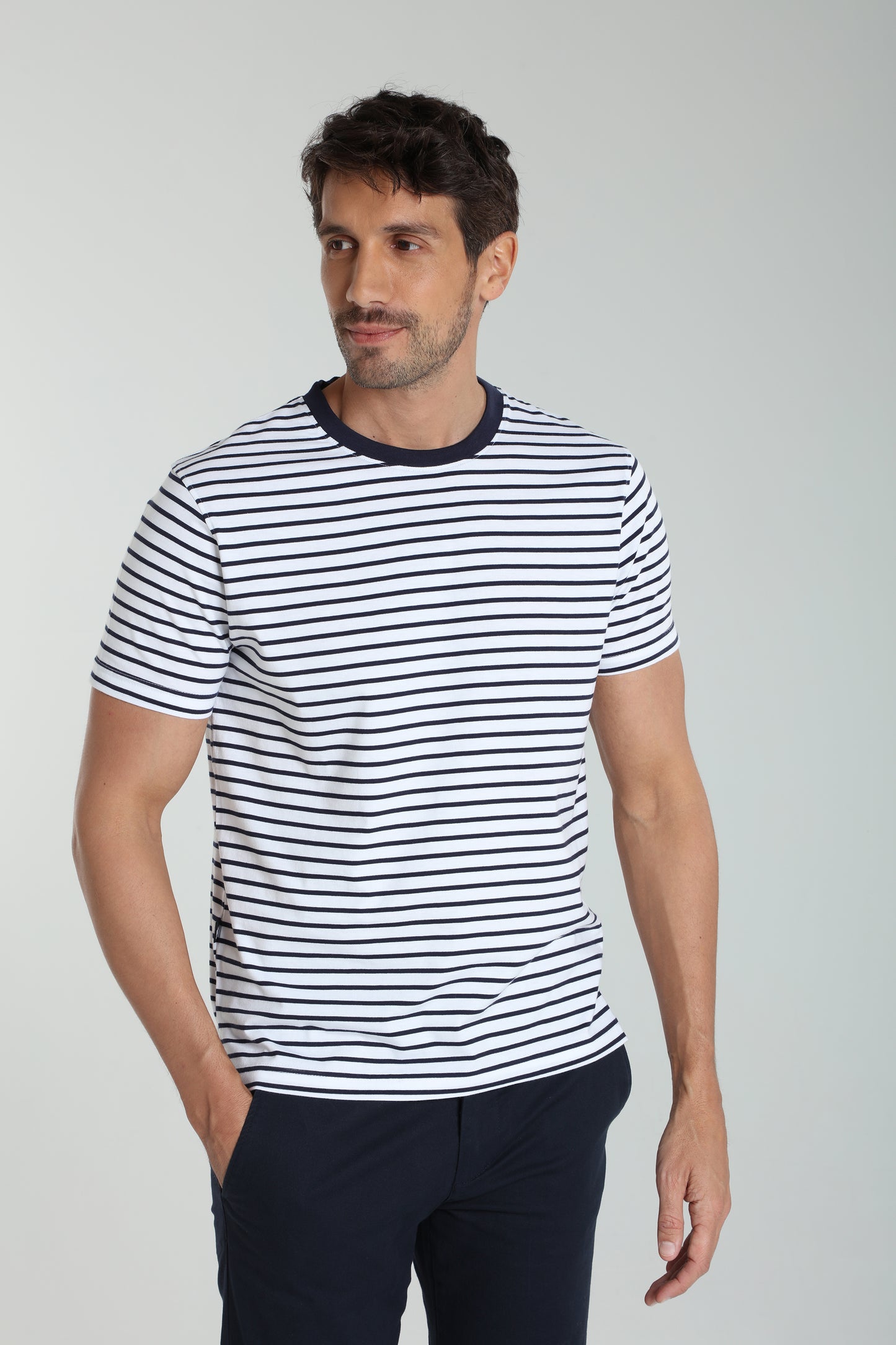 T-shirt manches courtes STRIPES blanc