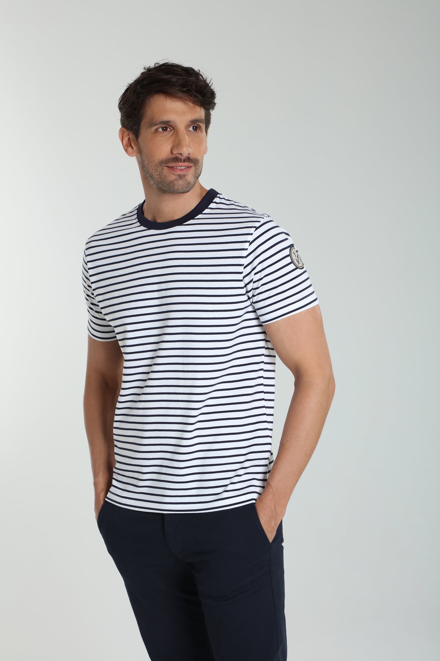 T-shirt manches courtes STRIPES blanc