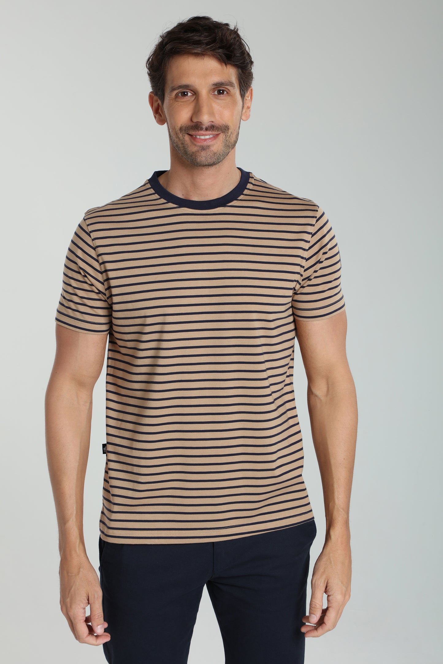 T-shirt manches courtes STRIPES camel