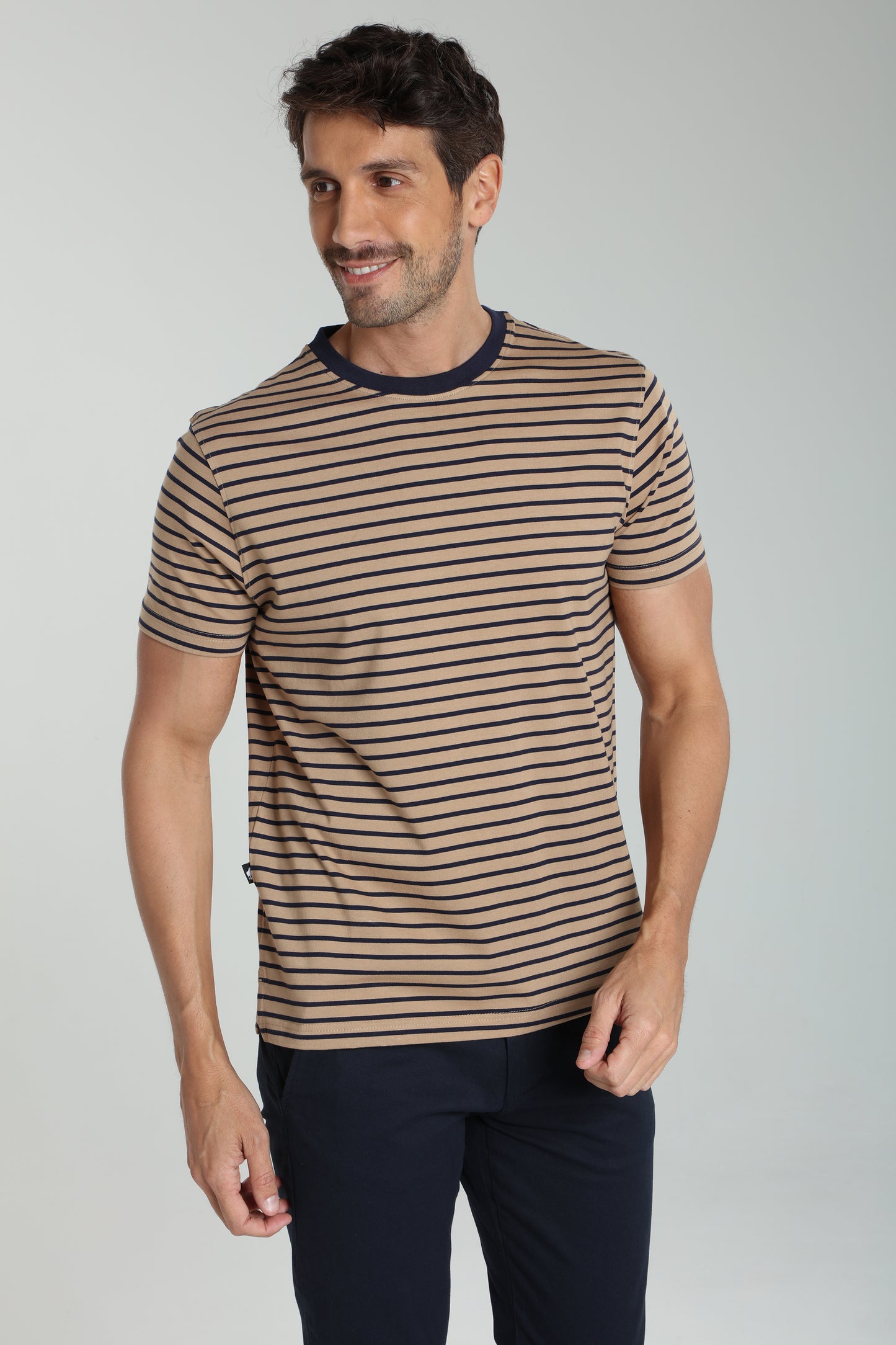 T-shirt manches courtes STRIPES camel