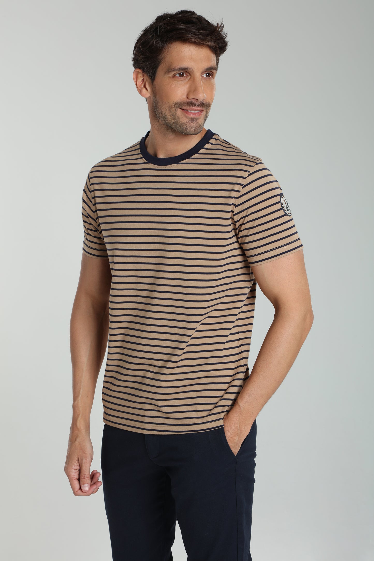 T-shirt manches courtes STRIPES camel