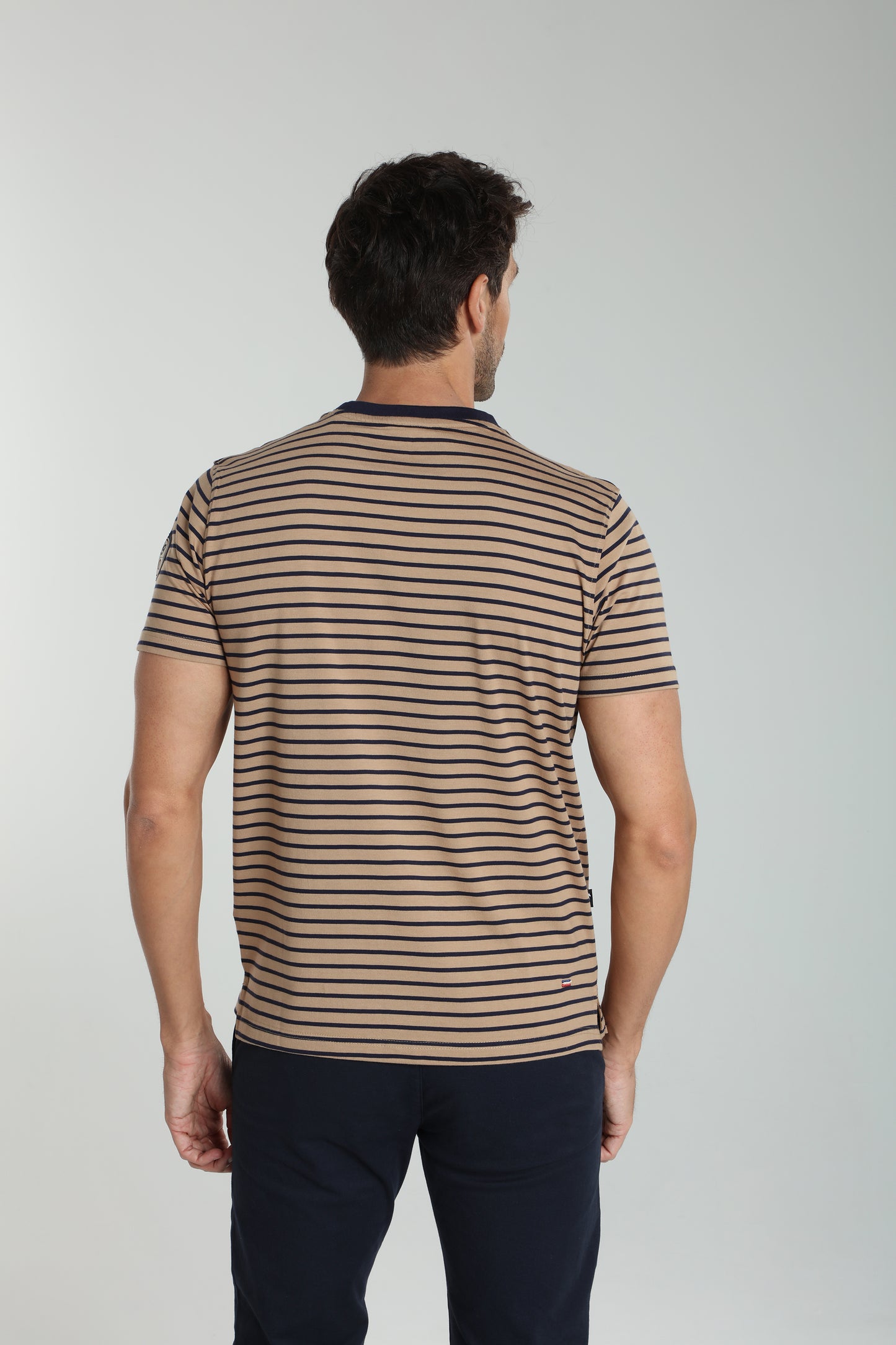 T-shirt manches courtes STRIPES camel