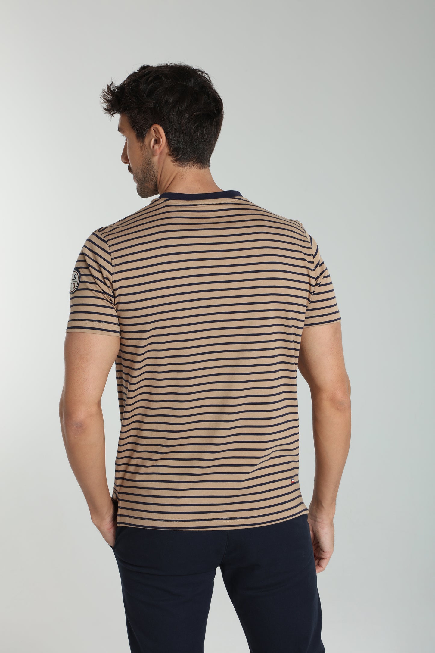 T-shirt manches courtes STRIPES camel