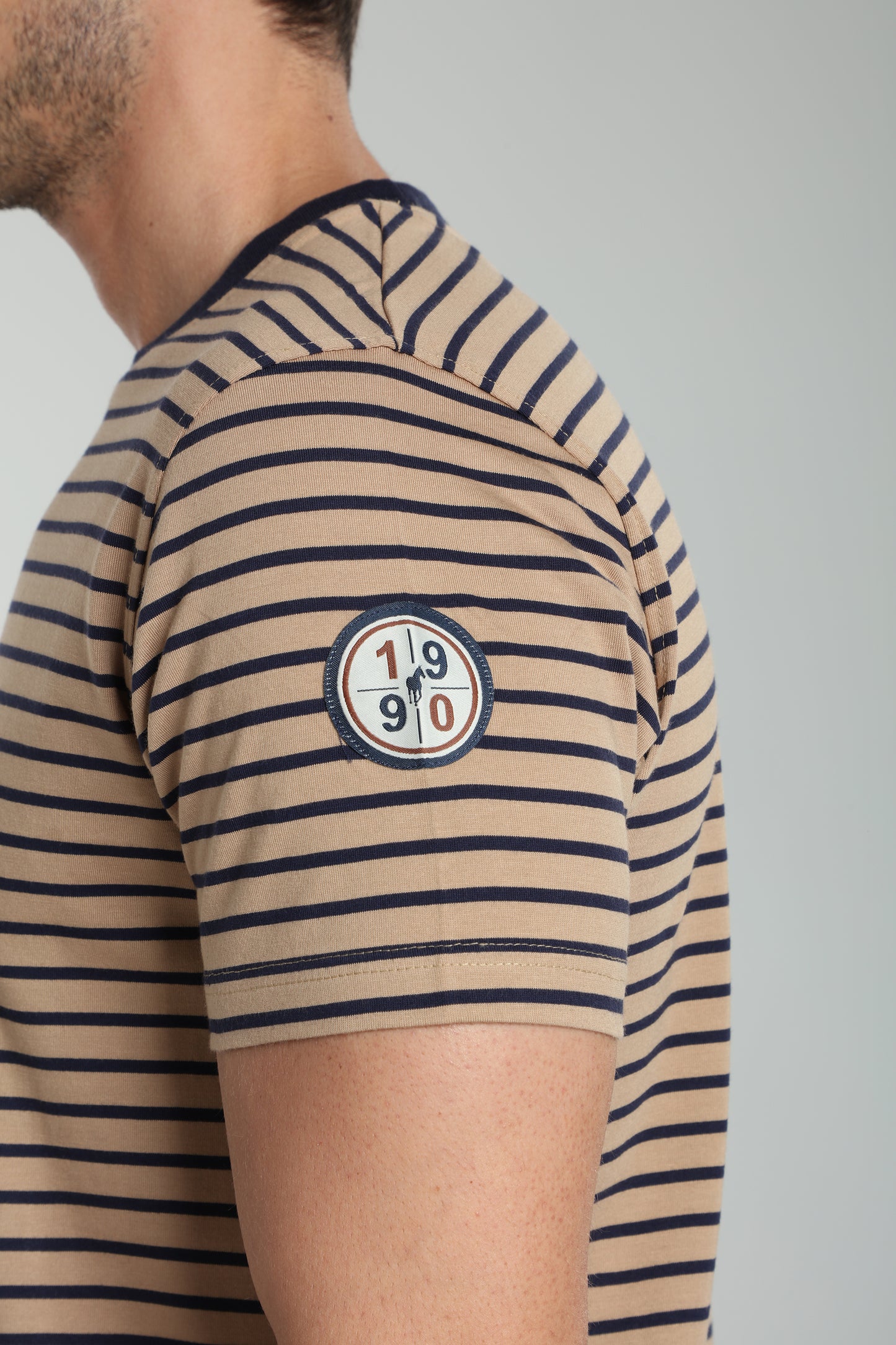 T-shirt manches courtes STRIPES camel