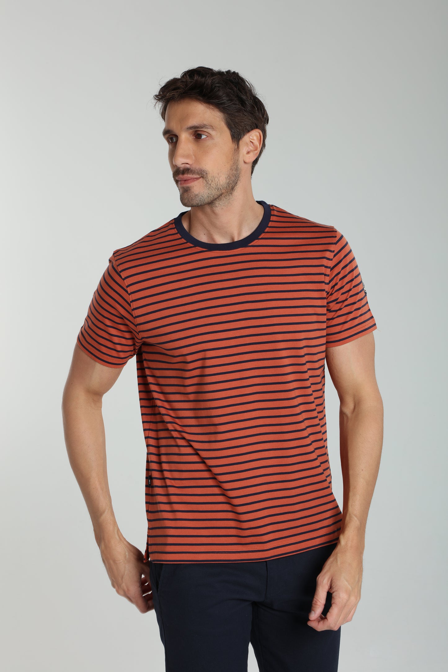T-shirt manches courtes STRIPES brique