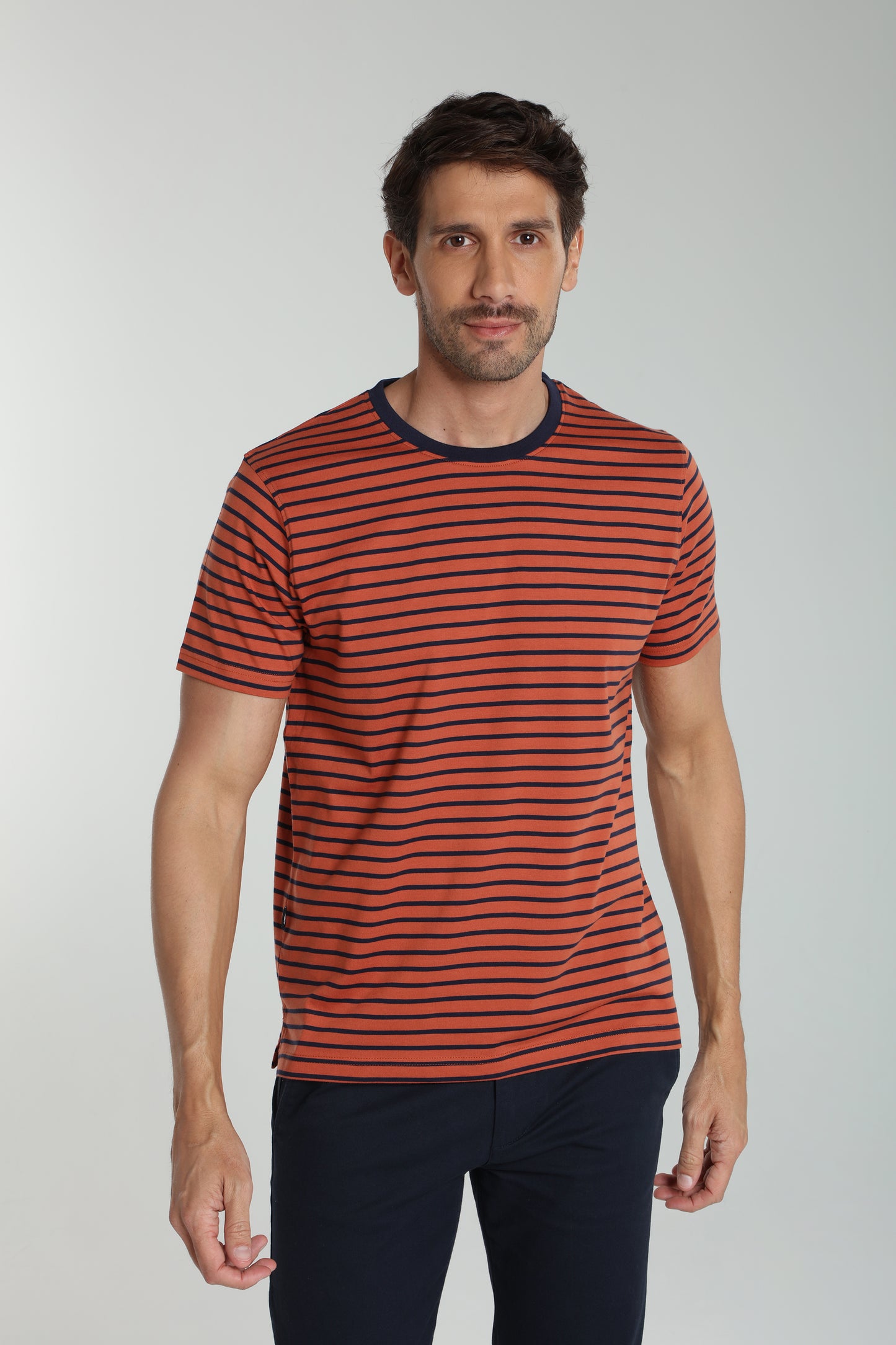 T-shirt manches courtes STRIPES brique