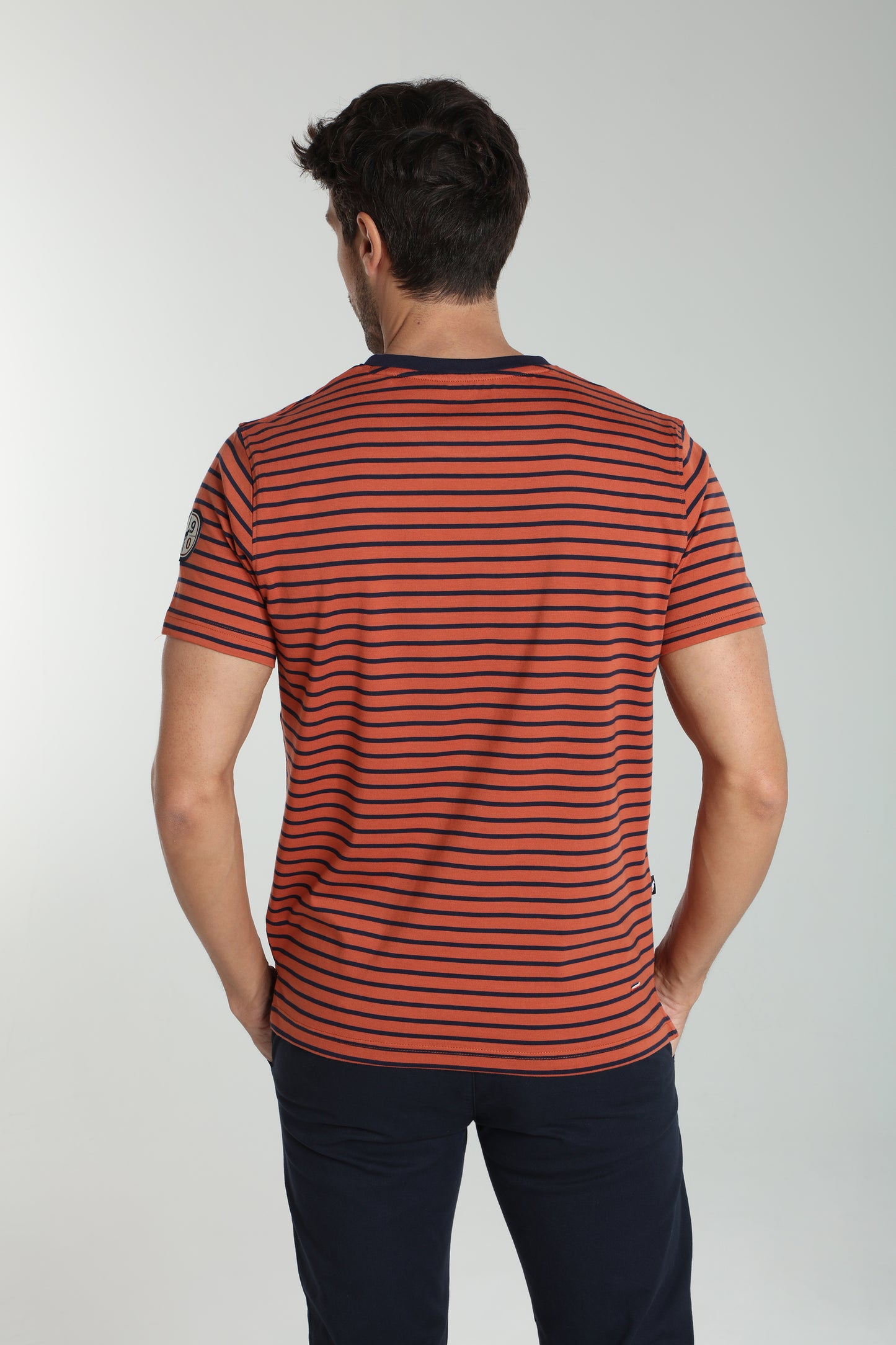 T-shirt manches courtes STRIPES brique