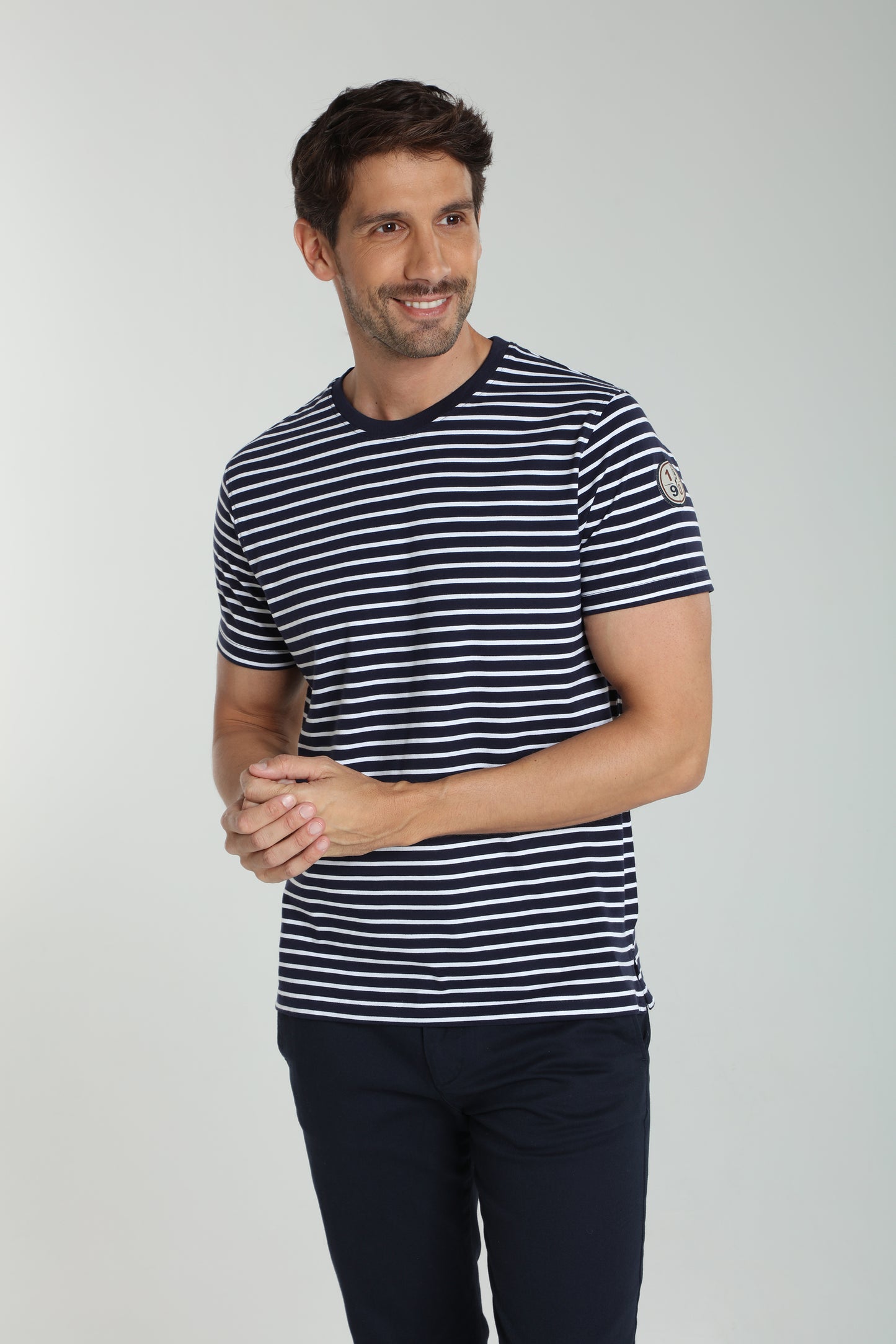 T-shirt manches courtes STRIPES marine