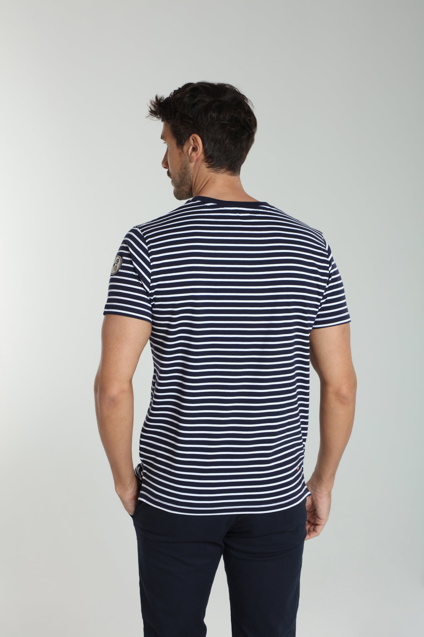T-shirt manches courtes STRIPES marine