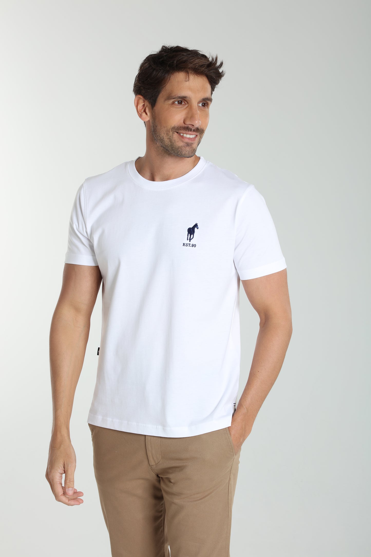 T-shirt manches courtes HORSE EST.90 blanc