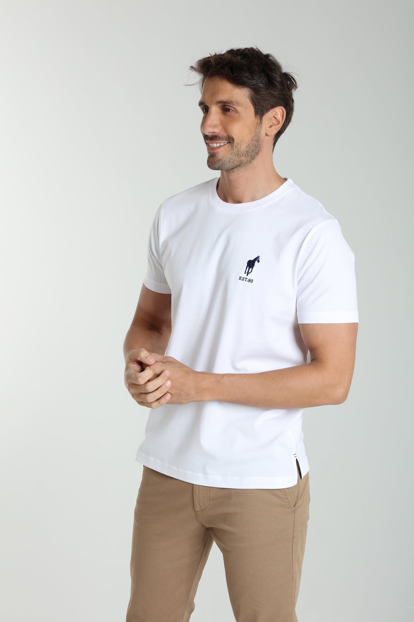 T-shirt manches courtes HORSE EST.90 blanc