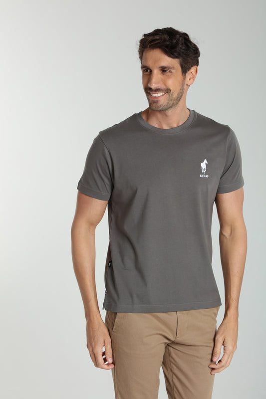 T-shirt manches courtes HORSE EST.90 granite