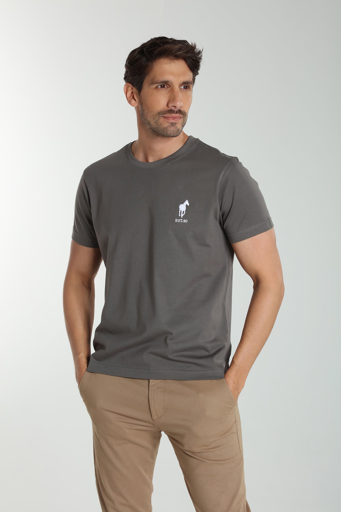 T-shirt manches courtes HORSE EST.90 granite