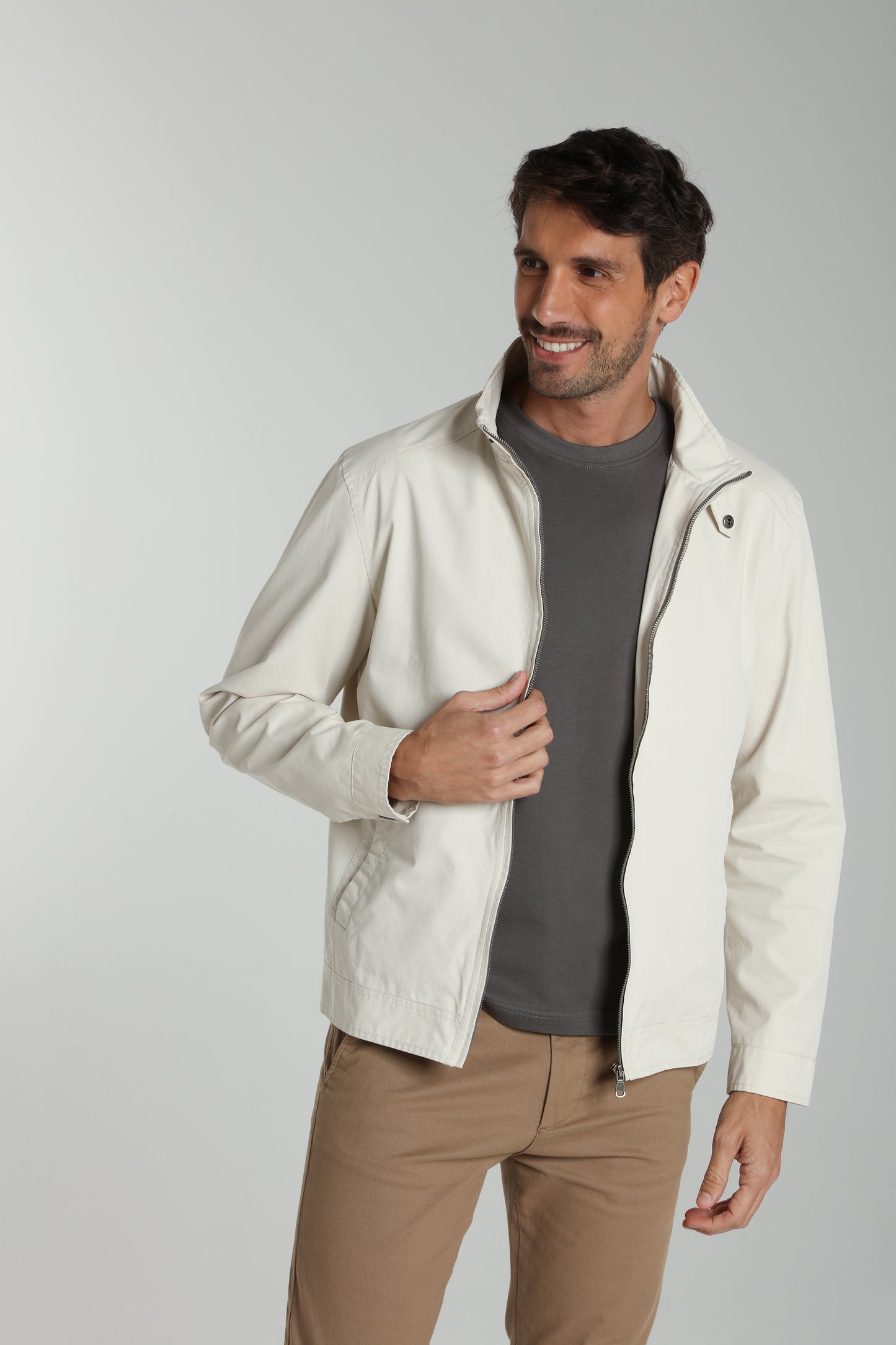 Blouson zippé BOWL beige