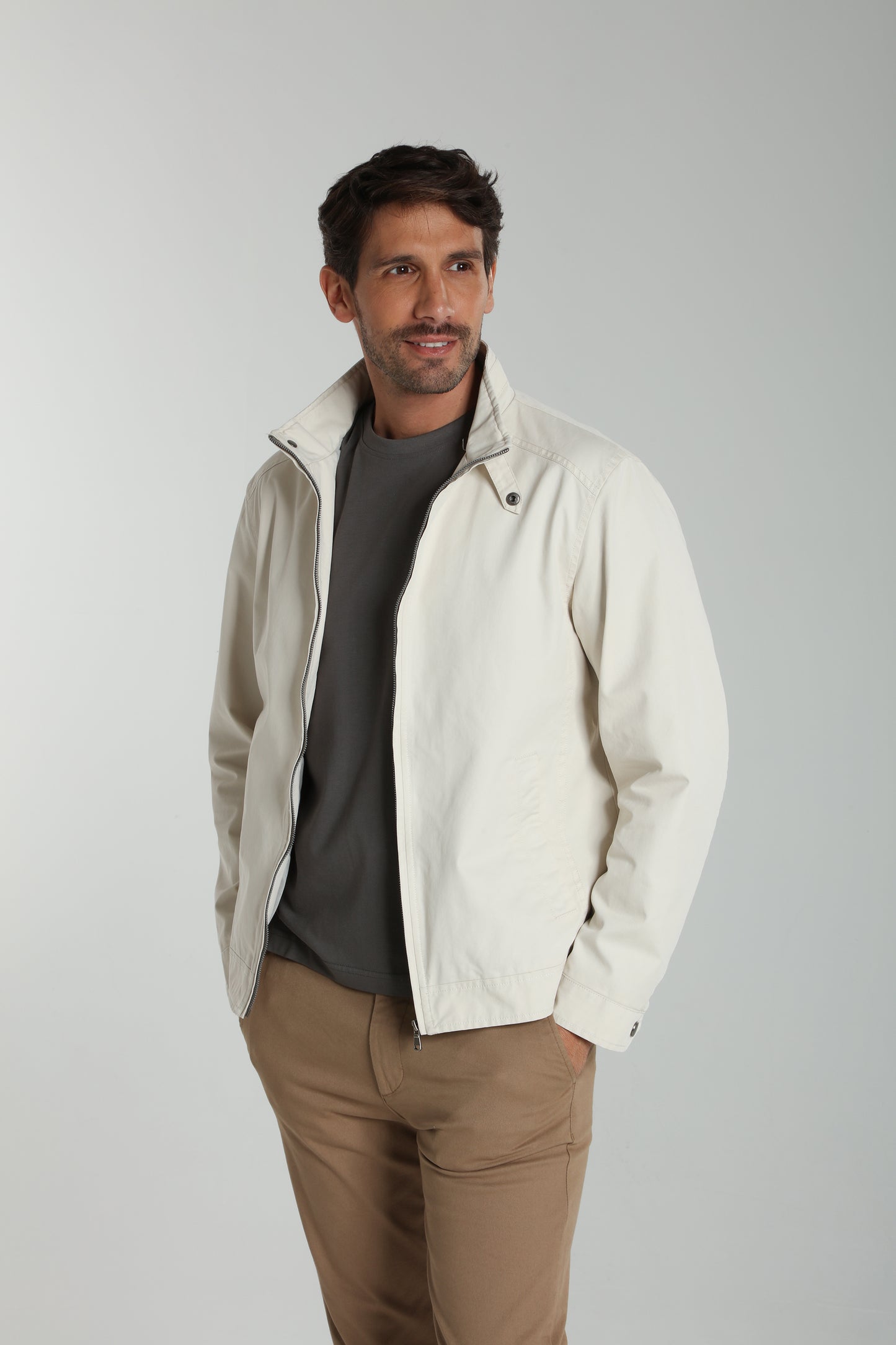 Blouson zippé BOWL beige