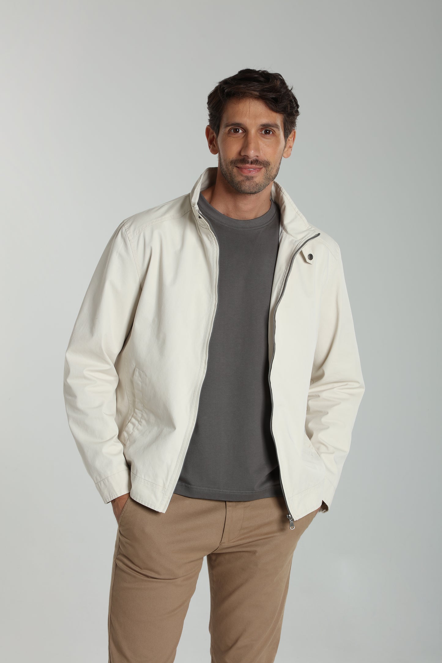 Blouson zippé BOWL beige