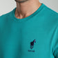 T-shirt manches courtes HORSE EST.90 bleu canard ( vert )