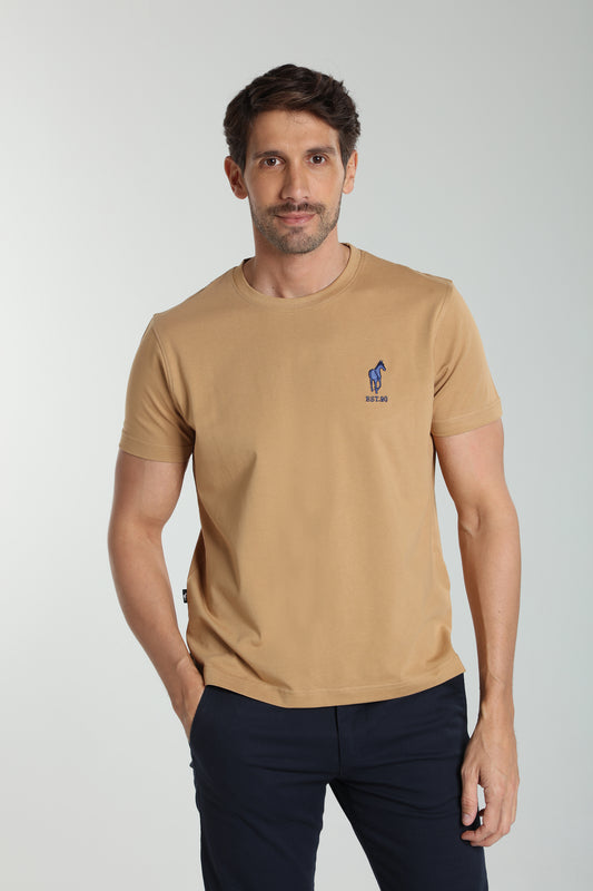 T-shirt manches courtes HORSE EST.90 camel