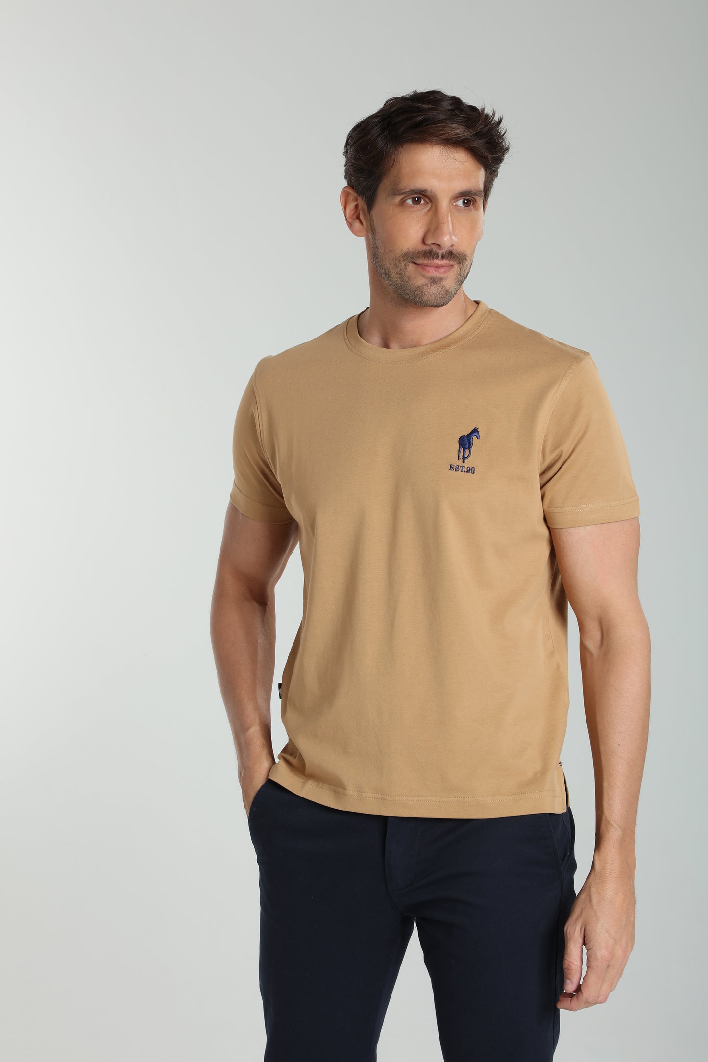 T-shirt manches courtes HORSE EST.90 camel