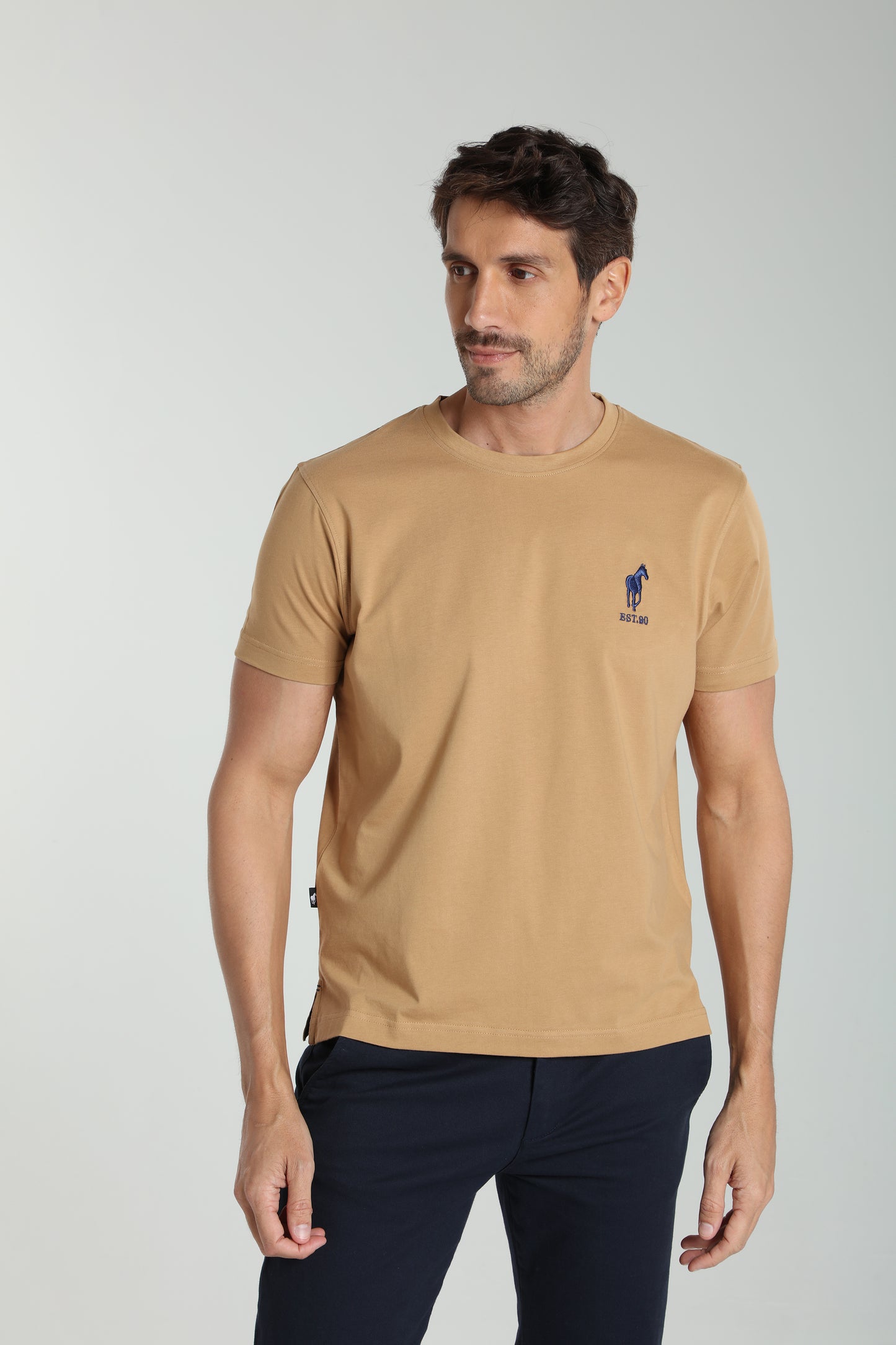 T-shirt manches courtes HORSE EST.90 camel