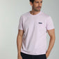 T-shirt manches courtes POCK lilas blanc