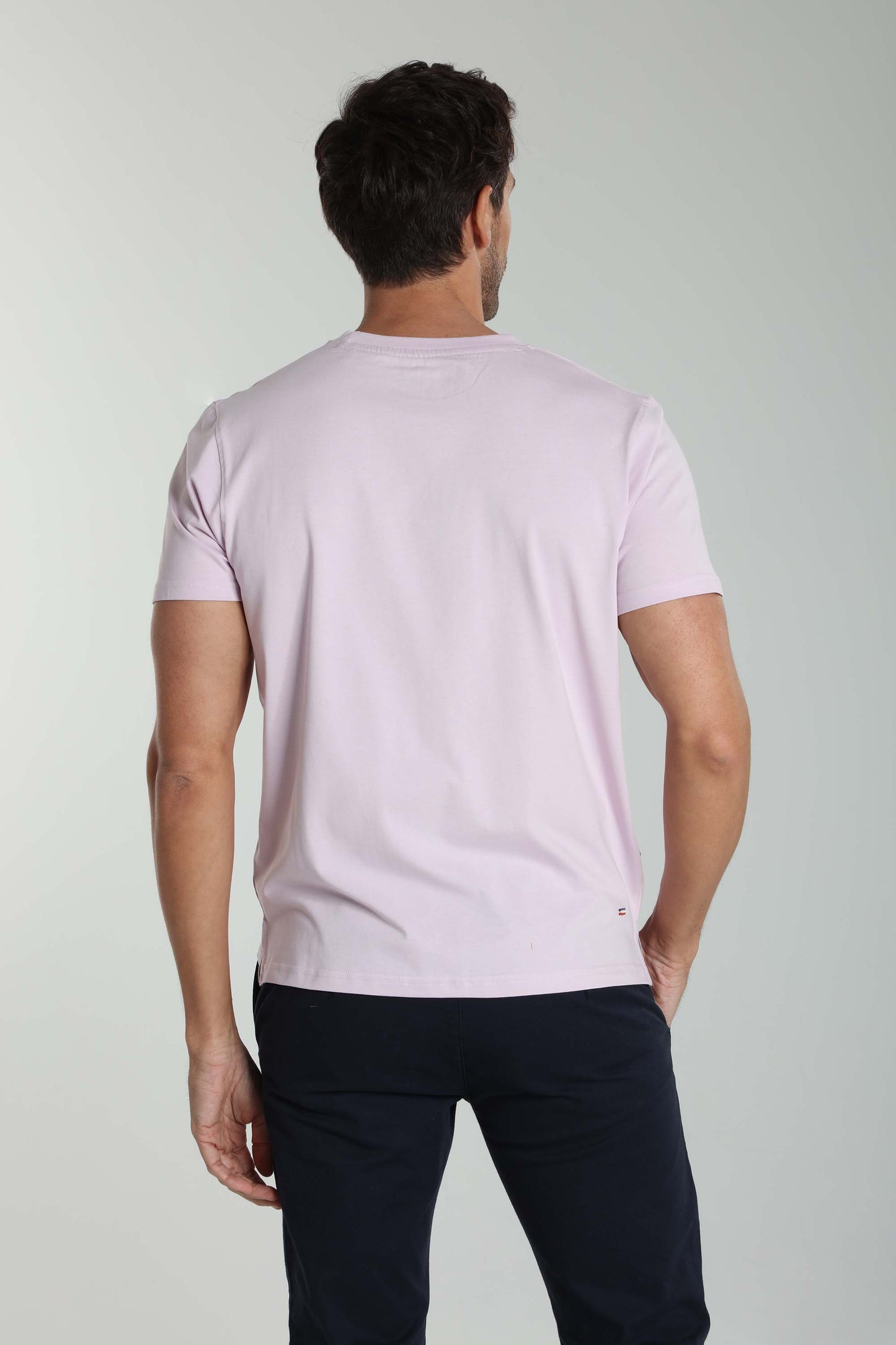 T-shirt manches courtes POCK lilas blanc