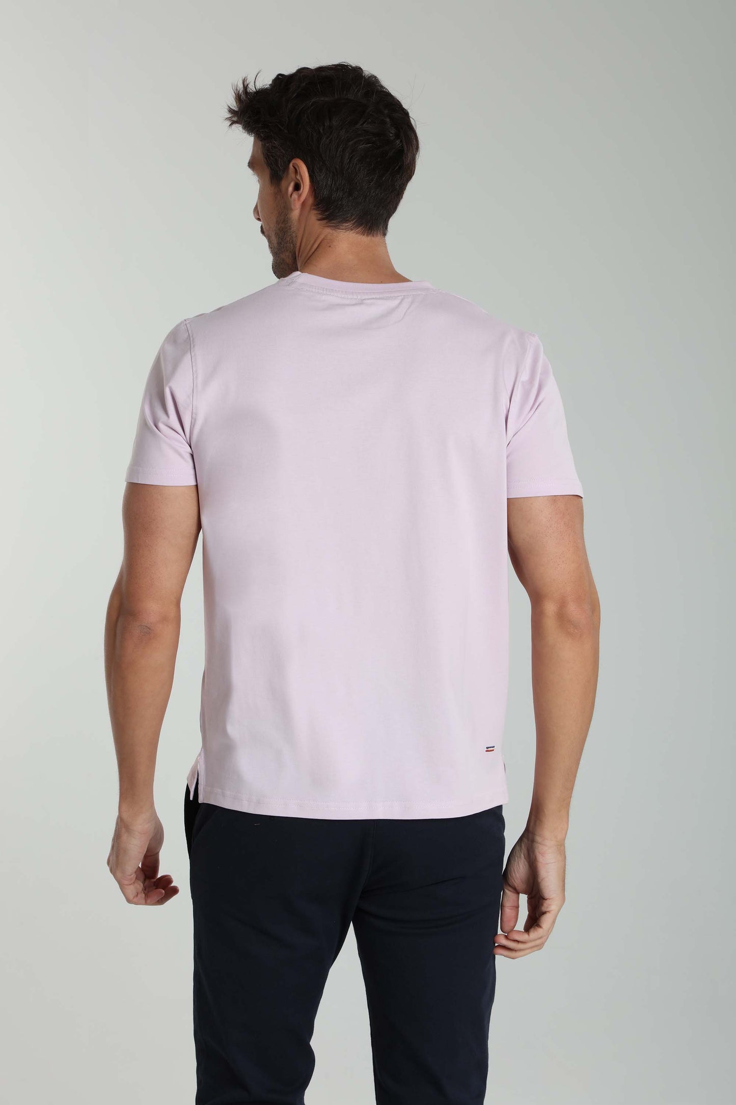 T-shirt manches courtes POCK lilas blanc