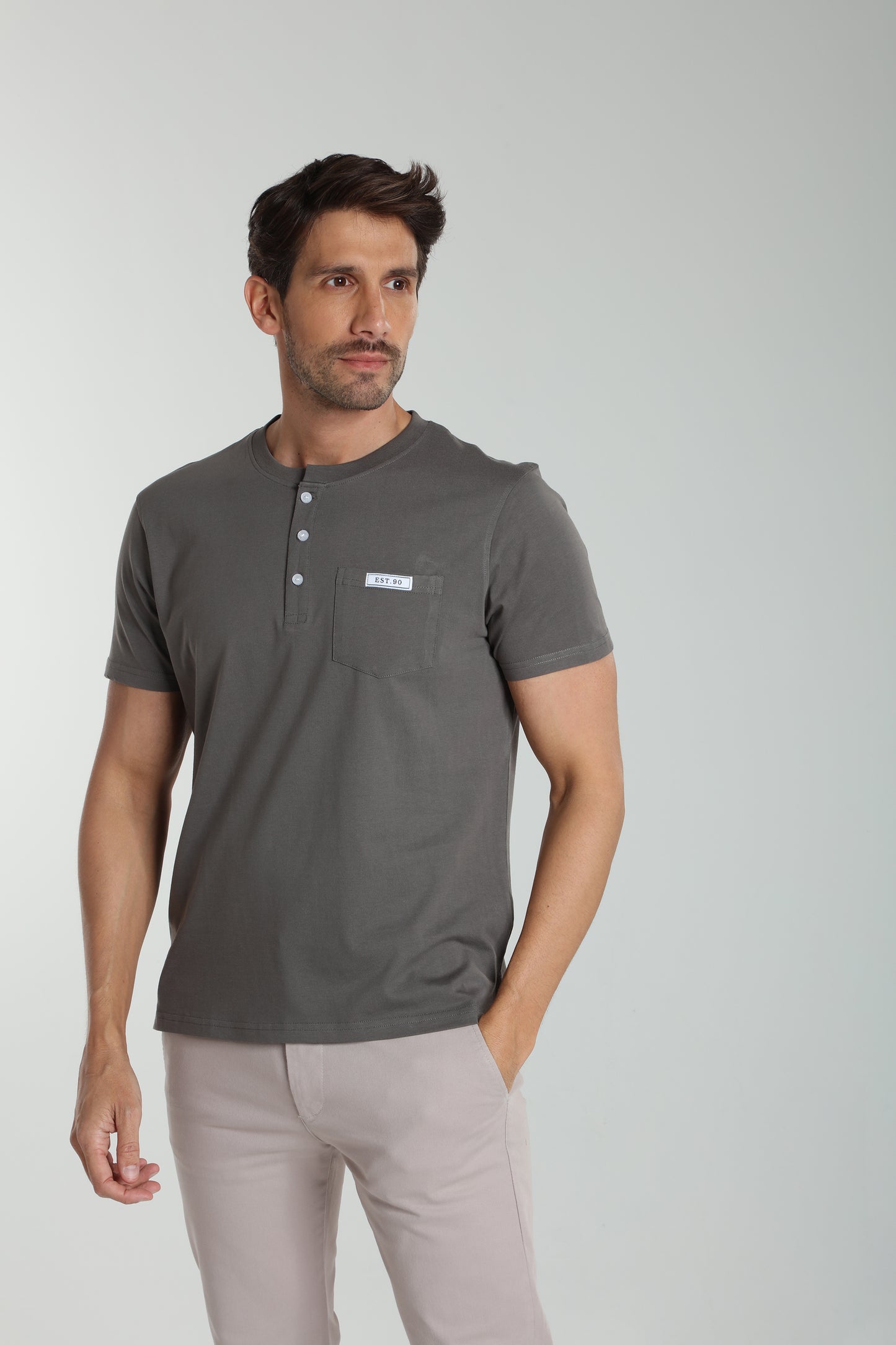 T-shirt manches courtes HENLEY granite