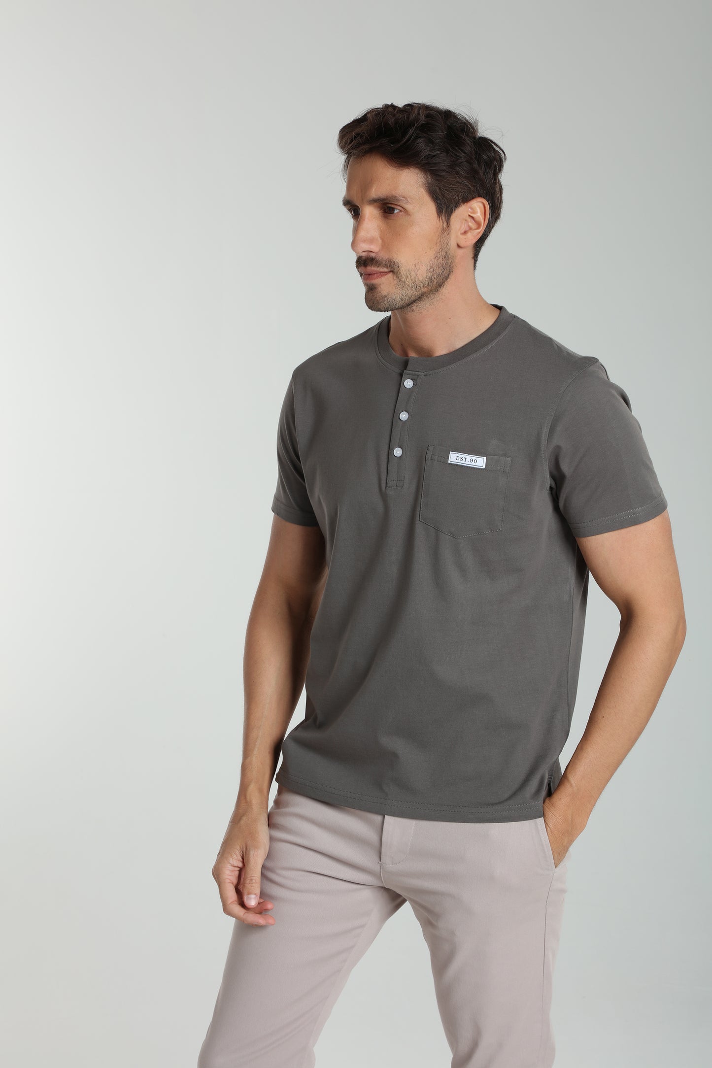 T-shirt manches courtes HENLEY granite