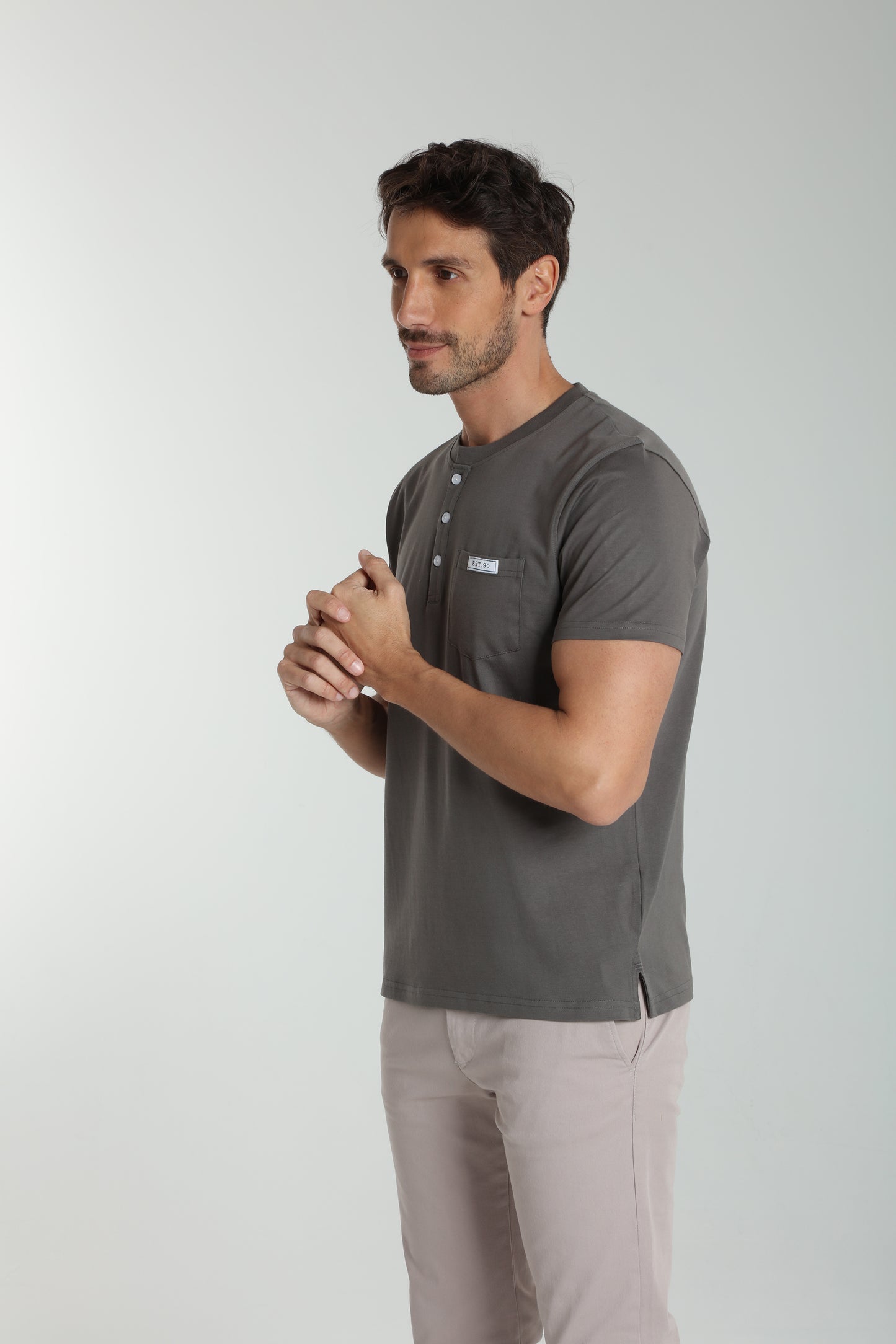 T-shirt manches courtes HENLEY granite