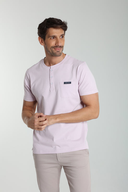 T-shirt manches courtes HENLEY lilas