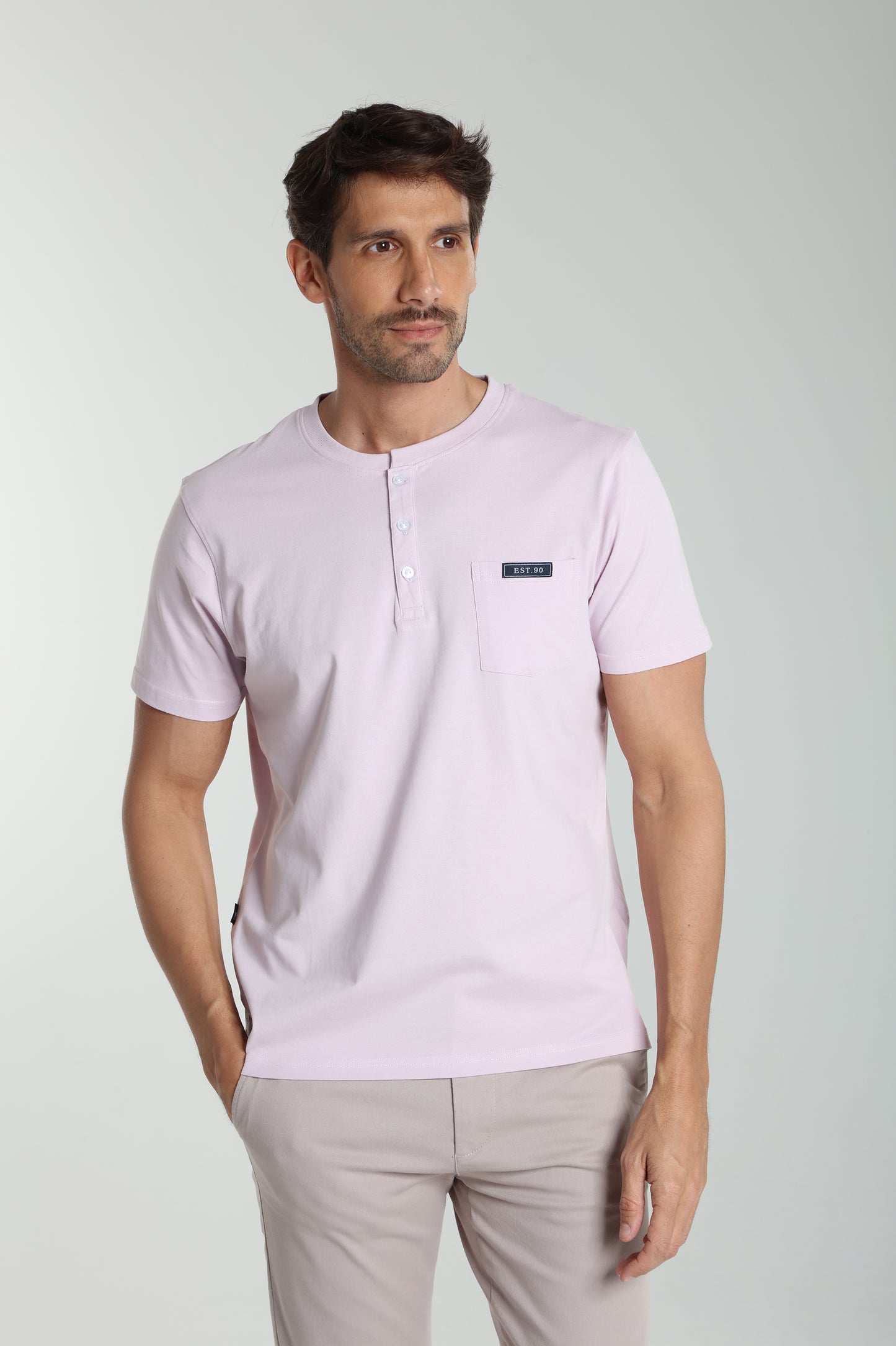 T-shirt manches courtes HENLEY lilas