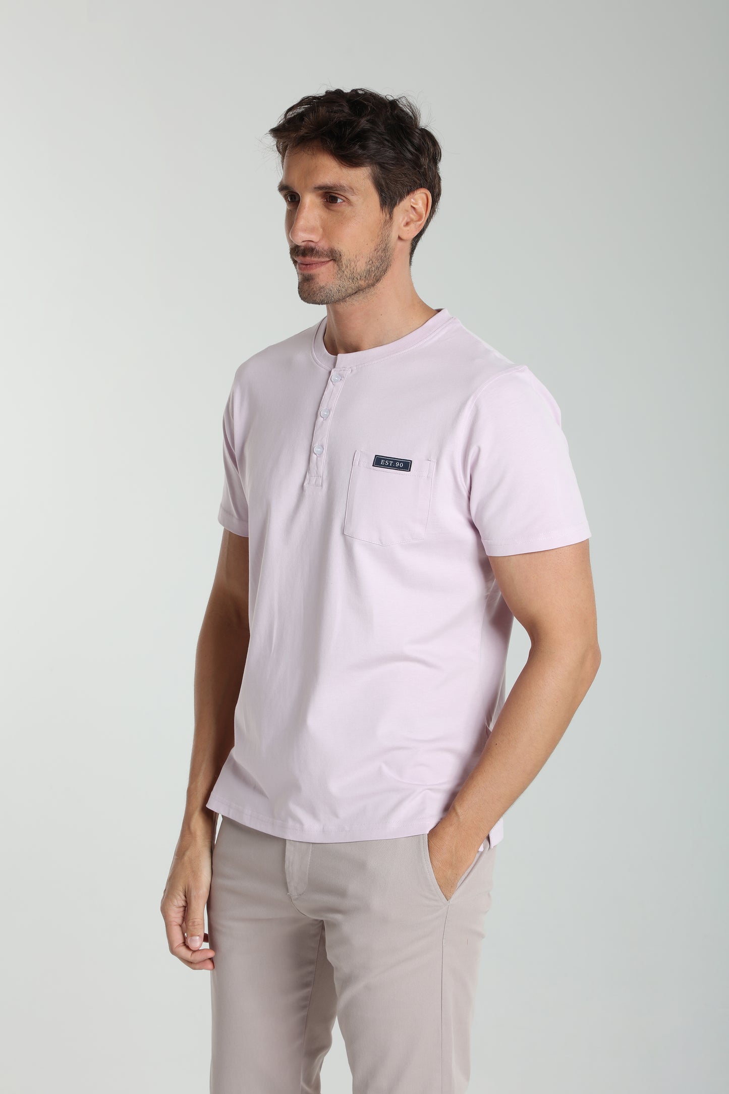 T-shirt manches courtes HENLEY lilas