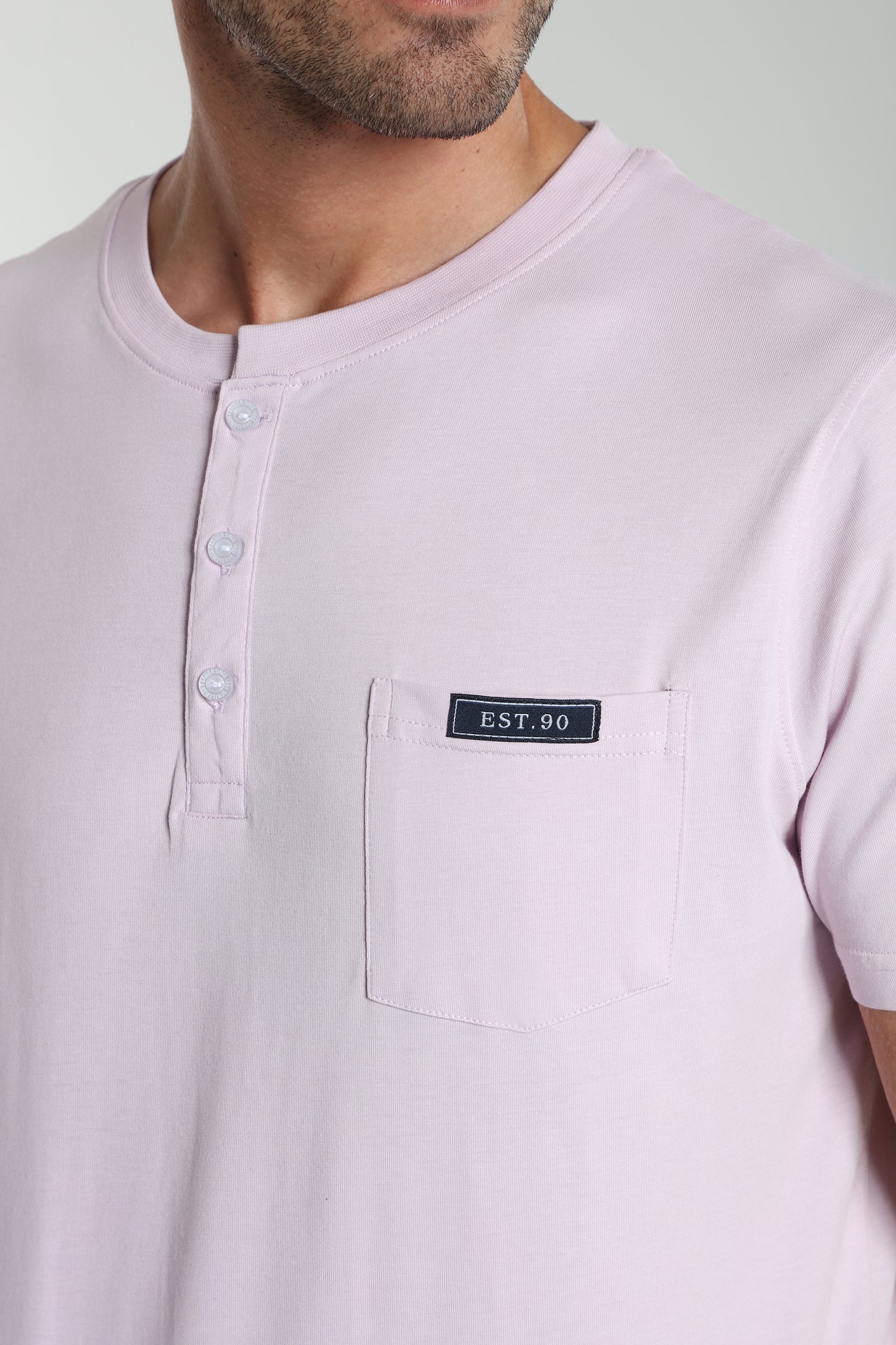 T-shirt manches courtes HENLEY lilas