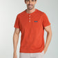 T-shirt manches courtes HENLEY brique