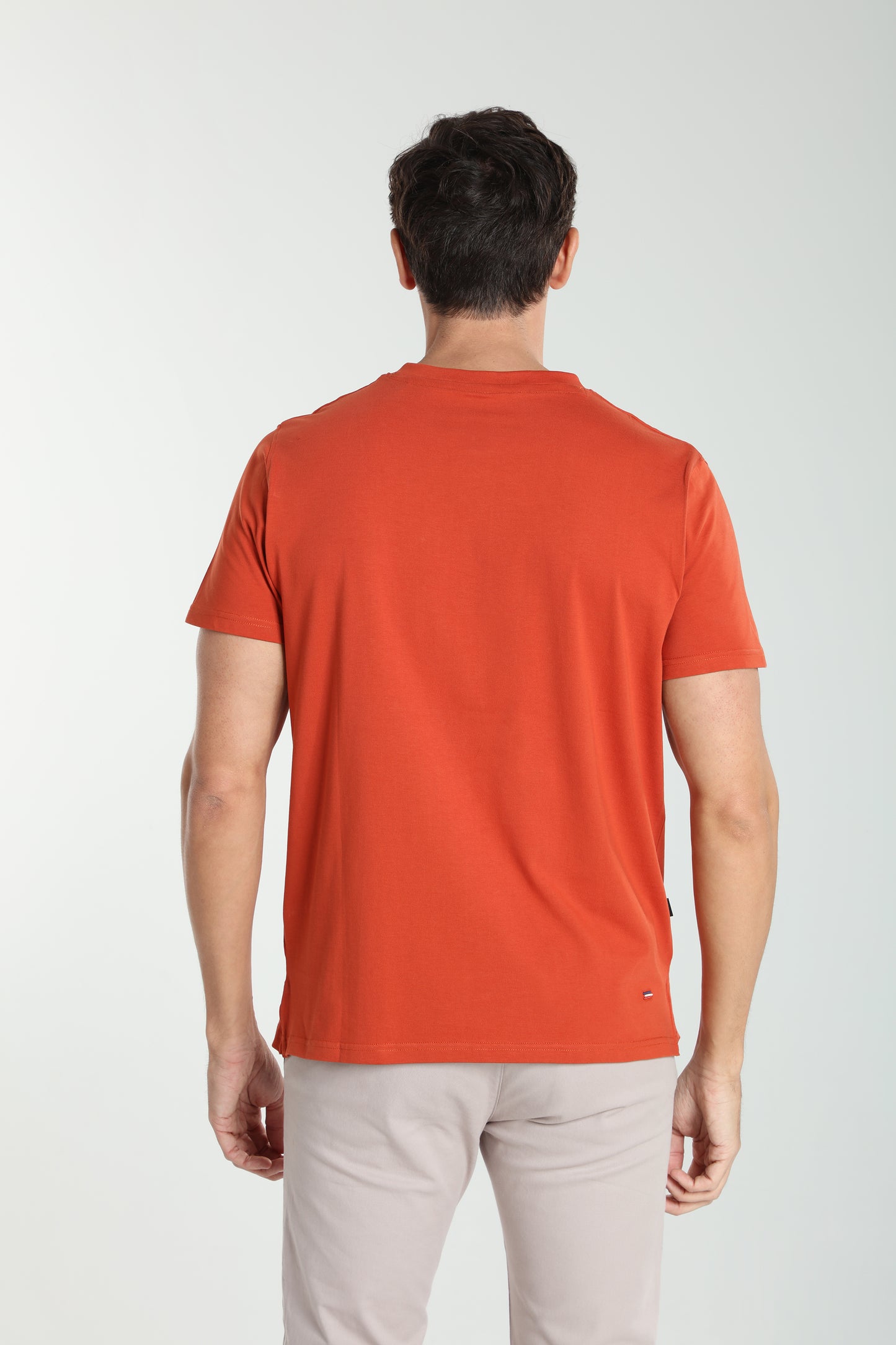 T-shirt manches courtes HENLEY brique