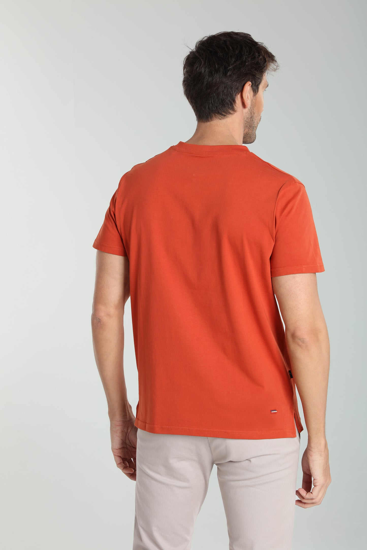 T-shirt manches courtes HENLEY brique