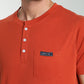 T-shirt manches courtes HENLEY brique