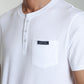T-shirt manches courtes HENLEY blanc