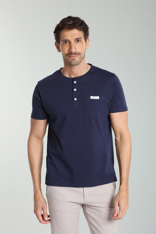 T-shirt manches courtes HENLEY marine